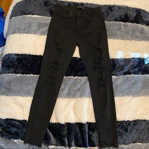 Just Black Skinny Ripped Jeans